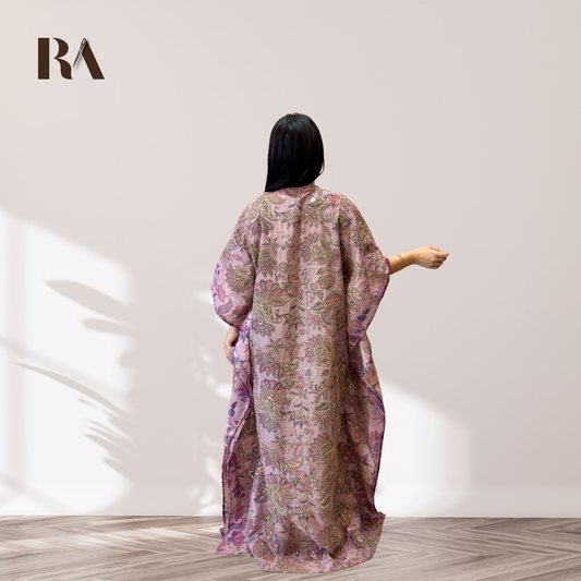 Premium high-sheen texture of luxury lavender tissue silk fabric