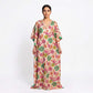 Multi flora tissue silk kaftan dress with colorful floral print, front view